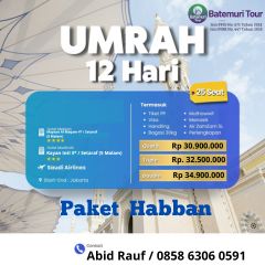 Umrah Paket Habban , 12 Hari / 10 Malam, Btt – Asaloka, Berangkat 24 Juli – 04 Agustus 2025